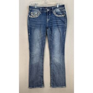 Vigoss Jeans Women's Sz‎ 8x32 Slim Boot Heritage Fit Embellished Pockets Denim